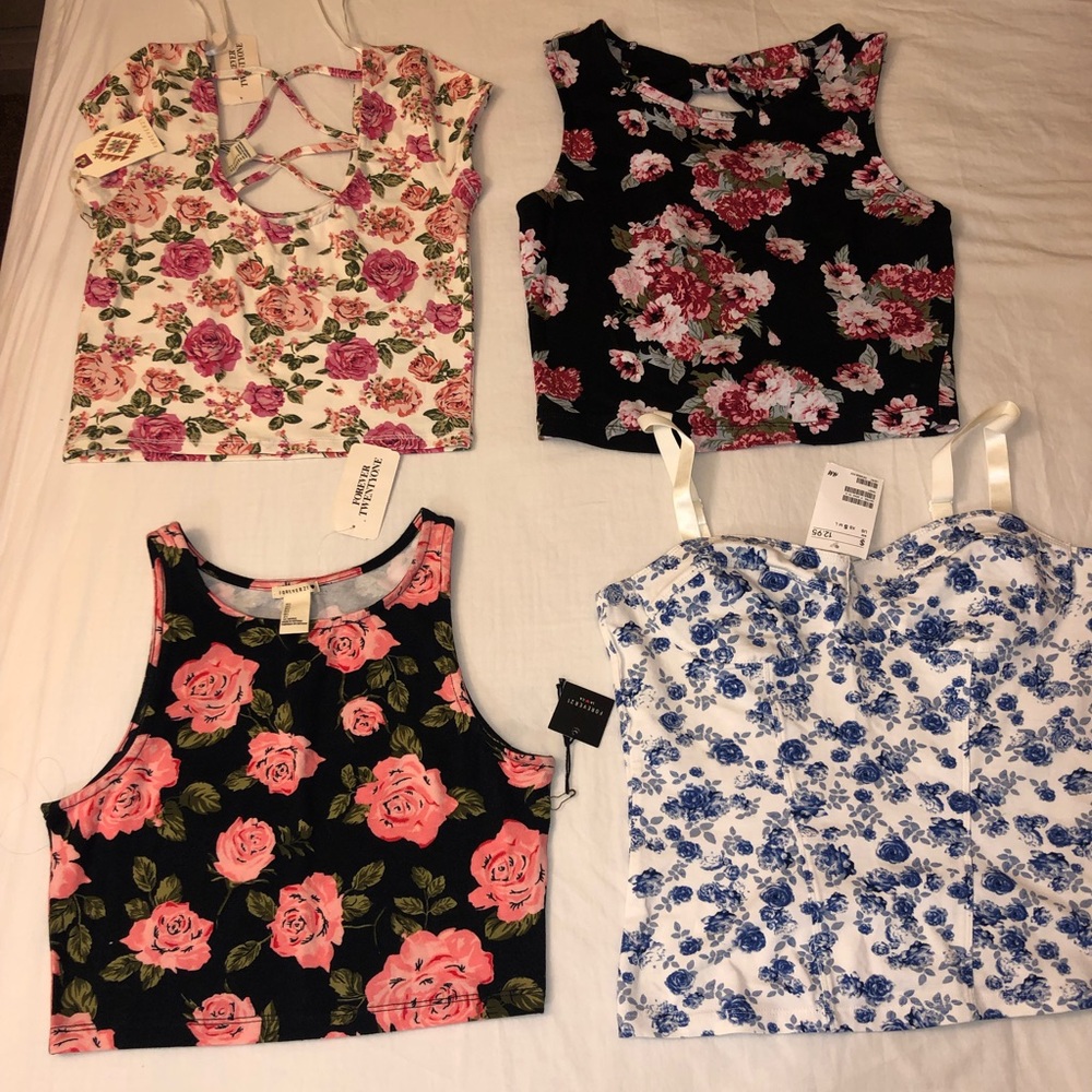 Forever 21 Floral crop tops